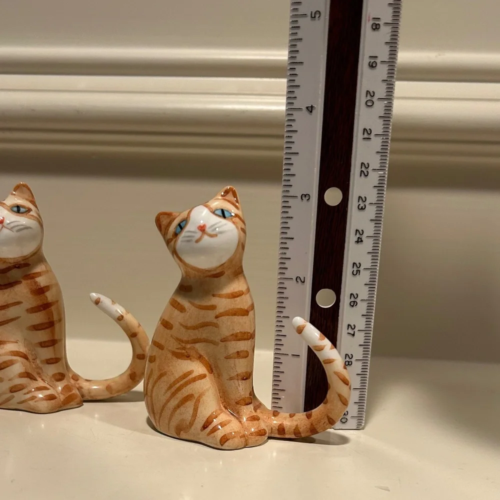 Vintage Bone China Orange Tabby Cat Napkin Rings - Picture 9 of 9